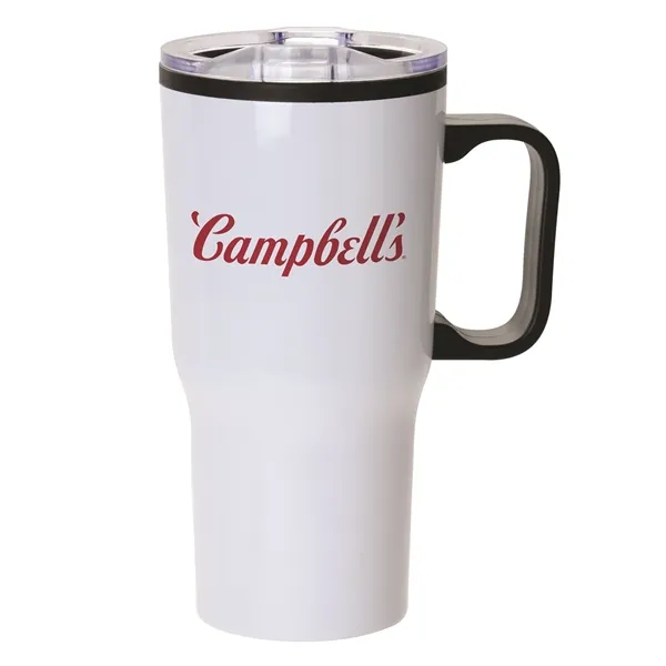 20 oz. stainless steel travel mug with black plastic liner and... from ASI 68507 The Magnet Group / Perfect Line