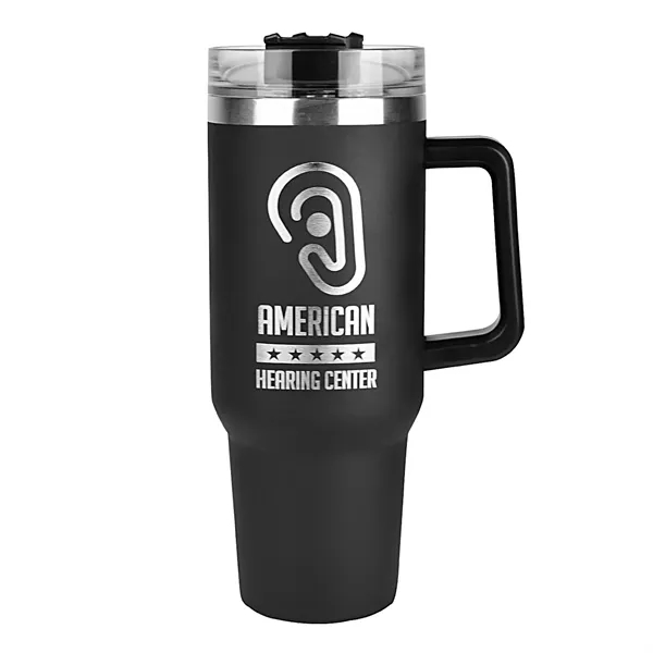 40 oz. double-wall, vacuum-insulated travel tumbler with ergonomic handle.... from ASI 68507 The Magnet Group / Innovations by Magnet™