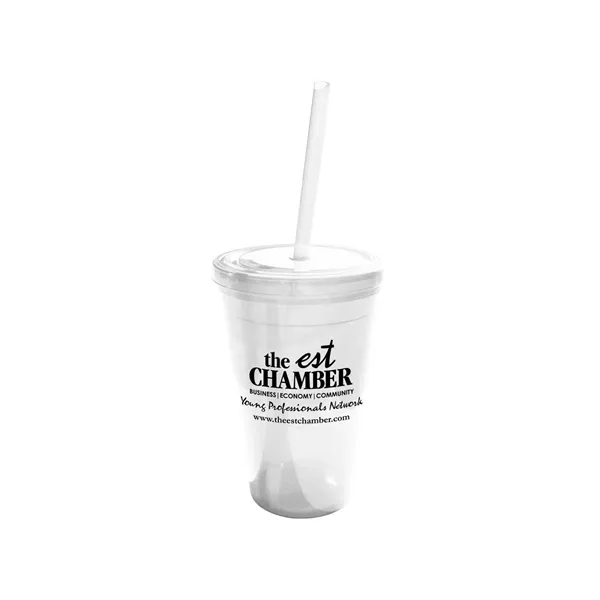 16 oz. double wall insulated polypropylene tumbler with snap-on lid and... from ASI 68507 The Magnet Group / Perfect Line