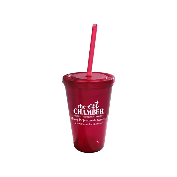 16 oz. double wall insulated polypropylene tumbler with snap-on lid and... from ASI 68507 The Magnet Group / Perfect Line