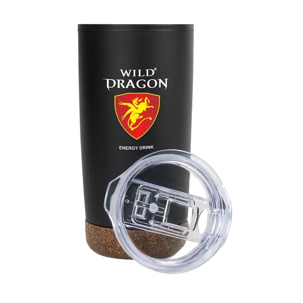 20 oz. stainless steel tumbler with cork accent bottom and slider... from ASI 68507 The Magnet Group / Perfect Line