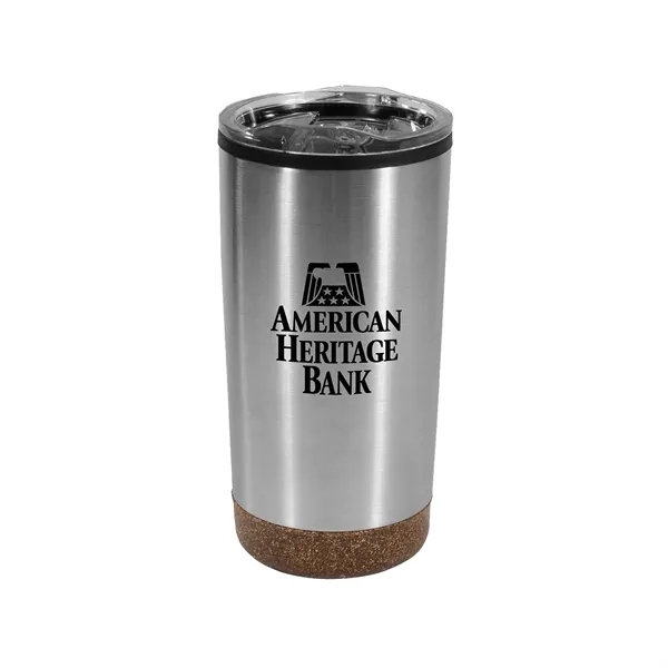 20 oz. stainless steel tumbler with cork accent bottom and slider... from ASI 68507 The Magnet Group / Perfect Line