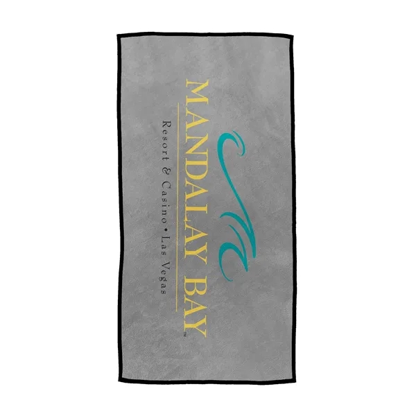 30" x 60" cotton terry velour beach towel with colorful borders.... from ASI 68507 The Magnet Group