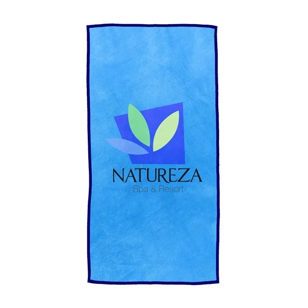30" x 60" cotton terry velour beach towel with colorful borders.... from ASI 68507 The Magnet Group