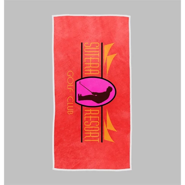 30" x 60" cotton terry velour beach towel with colorful borders.... from ASI 68507 The Magnet Group