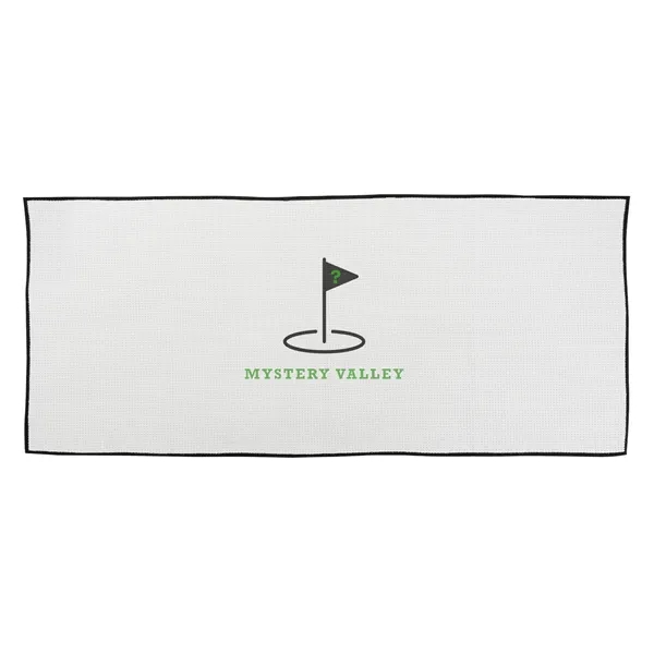 40 " x 17" waffle weave golf towel with sewn strap.... from ASI 68507 The Magnet Group