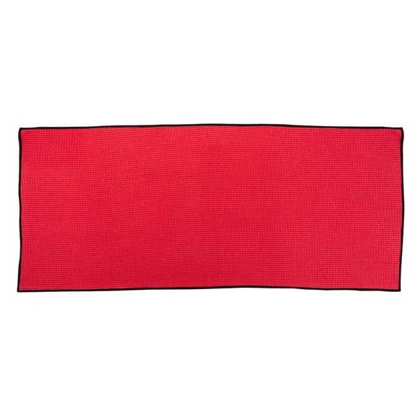 40 " x 17" waffle weave golf towel with sewn strap.... from ASI 68507 The Magnet Group