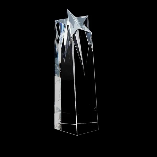 9" x 3.5" x 3.25" crystal award that features a striking... from ASI 68507 The Magnet Group / Benchmark Crystal & Clocks