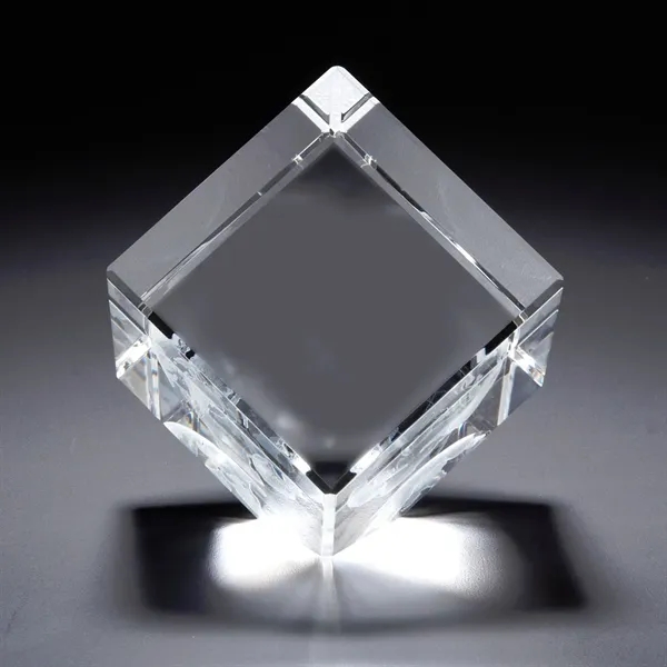 Optical 3D crystal cube award with beveled edges.... from ASI 68507 The Magnet Group / Benchmark Crystal & Clocks
