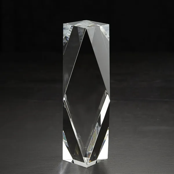 10" x 2.5" x 2.5" crystal award with customization.... from ASI 68507 The Magnet Group / Benchmark Crystal & Clocks
