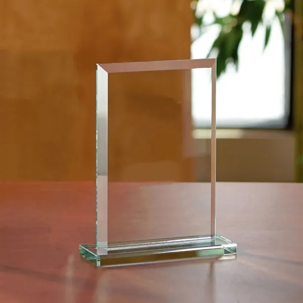7" x 5.5" x 1.75" beveled rectangle award made of glass.... from ASI 68507 The Magnet Group / Benchmark Crystal & Clocks