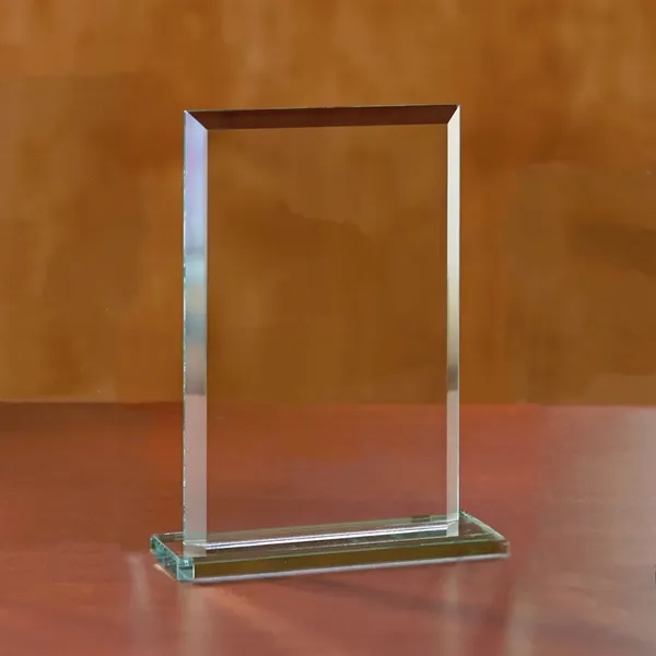 7.88" x 5.88" x 1.75" beveled rectangle award made of glass.... from ASI 68507 The Magnet Group / Benchmark Crystal & Clocks