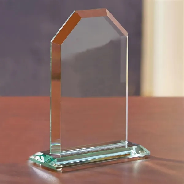 6.5" x 5.13" x 2" glass award with beveled edges and... from ASI 68507 The Magnet Group / Benchmark Crystal & Clocks