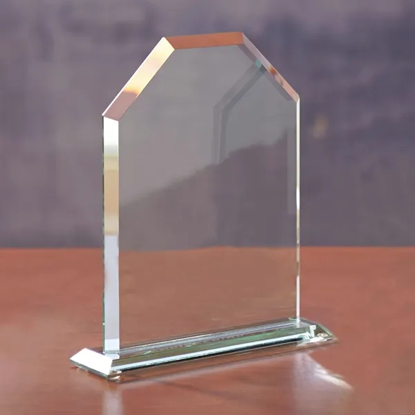 8.5" x 7.13" x 2" glass award with beveled edges and... from ASI 68507 The Magnet Group / Benchmark Crystal & Clocks