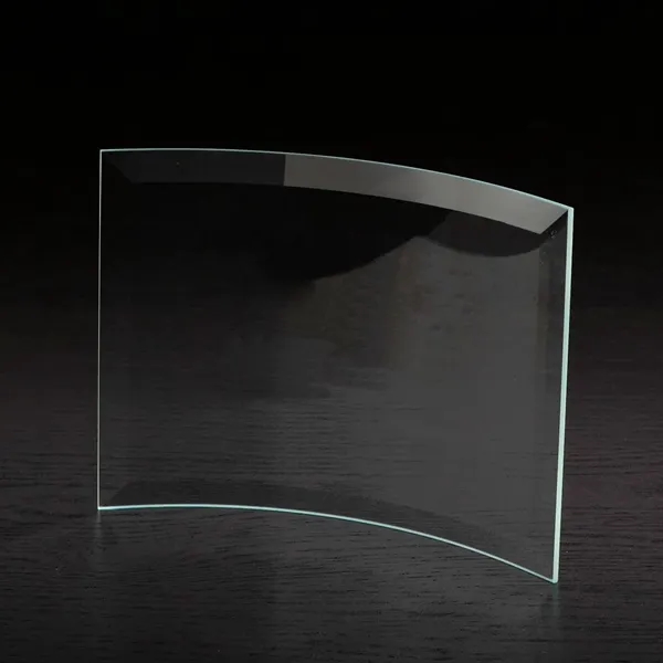 6" x 8" x 0.9" free-standing, clear glass award with curved... from ASI 68507 The Magnet Group / Benchmark Crystal & Clocks