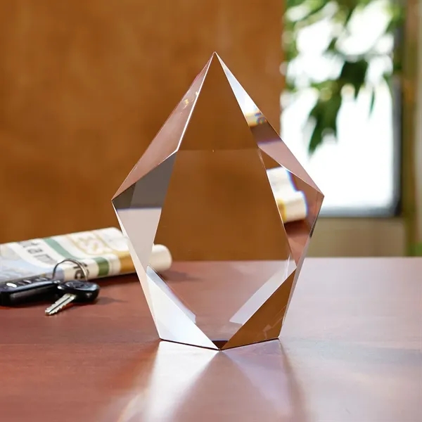 Diamond shaped award that's multi-faceted with angles that offer great dichroic... from ASI 68507 The Magnet Group / Benchmark Crystal & Clocks