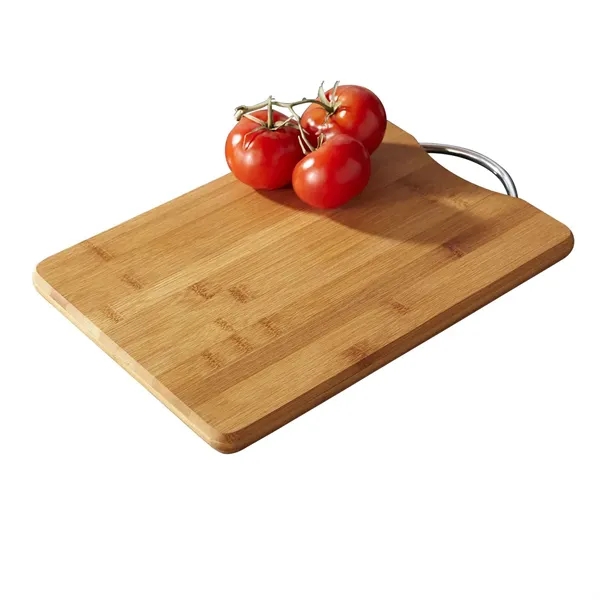 Bamboo cutting board with handle for easy carrying or hanging.... from ASI 68507 The Magnet Group / Benchmark Crystal & Clocks