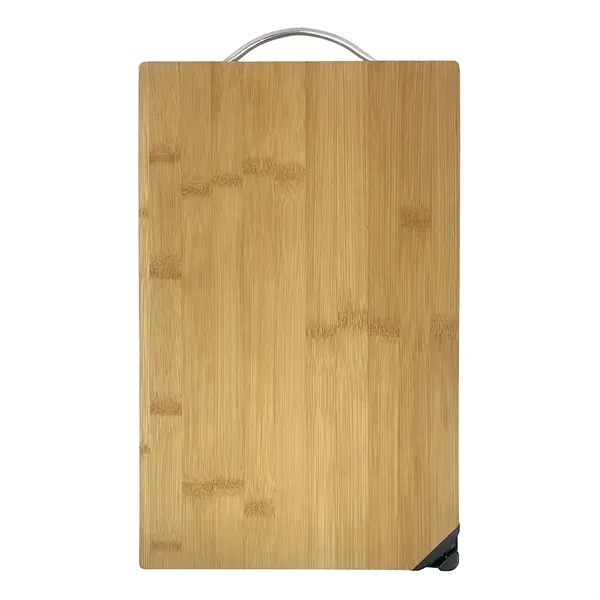 This large bamboo cutting board comes with a metal handle and... from ASI 68507 The Magnet Group / Innovations by Magnet™