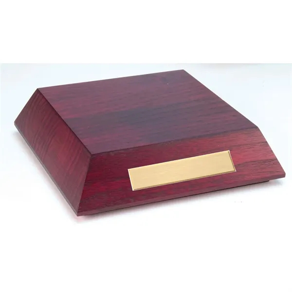 Beveled award base made of stained mahogany.... from ASI 68507 The Magnet Group / Benchmark Crystal & Clocks