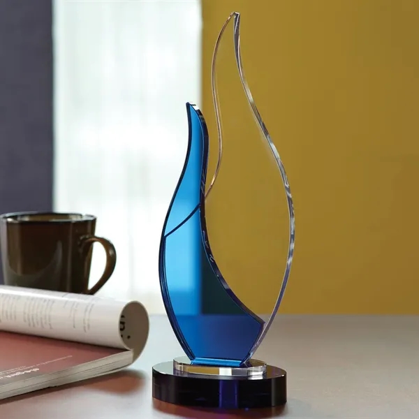 Optically perfect award with a round black base, accenting the ascending... from ASI 68507 The Magnet Group / Benchmark Crystal & Clocks