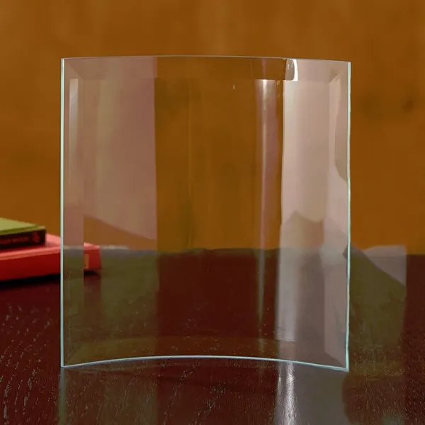 7" x 7" x 0.25" clear glass award with hint of... from ASI 68507 The Magnet Group / Benchmark Crystal & Clocks