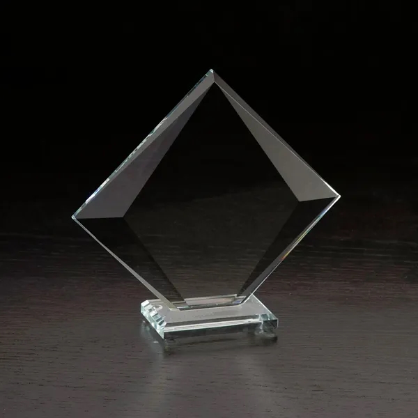 6.25" x 7" x 2" free-standing clear glass award with beveled... from ASI 68507 The Magnet Group / Benchmark Crystal & Clocks