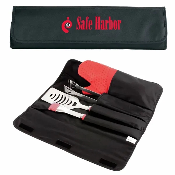 BBQ set with spatula, basting brush, tongs and silicone oven mitt... from ASI 68507 The Magnet Group / Innovations by Magnet™