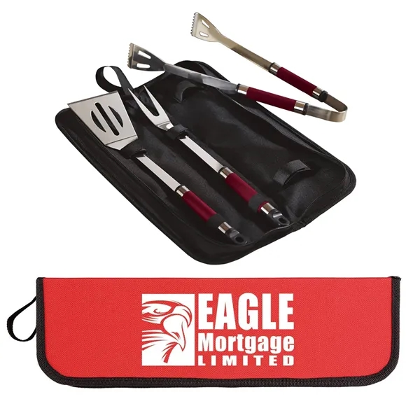 Three-piece BBQ set with tongs, fork and spatula in a matching... from ASI 68507 The Magnet Group / Innovations by Magnet™