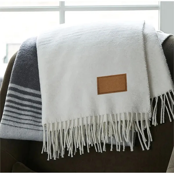 71" x 54" Italian-made knit blanket, fringed on both ends.... from ASI 68507 The Magnet Group