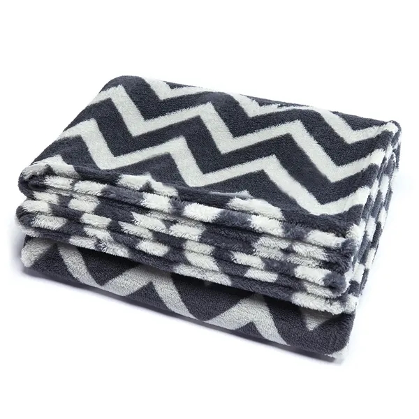 60" x 50" soft-touch blanket in 2-tone gray herringbone print.... from ASI 68507 The Magnet Group