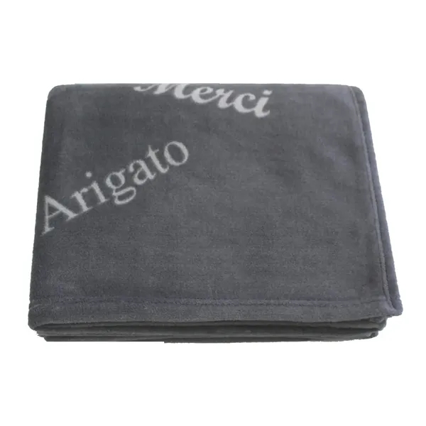 60" x 50" faux-fur throw with "thank you" printed in five... from ASI 68507 The Magnet Group