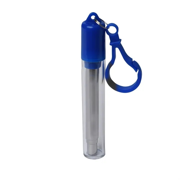 Retractable clip-on stainless steel straw with silicone tip.... from ASI 68507 The Magnet Group / Perfect Line