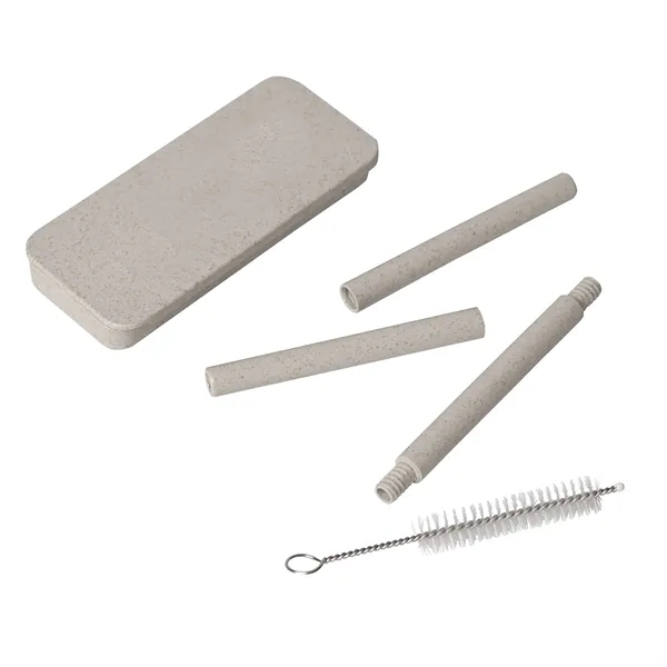 Reusable 40% plant fiber 3-piece straw with cleaning brush.... from ASI 68507 The Magnet Group / Perfect Line
