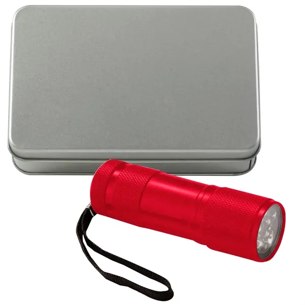 Metal flashlight with nine LEDs and three AAA batteries; comes packaged... from ASI 68507 The Magnet Group / Innovations by Magnet™