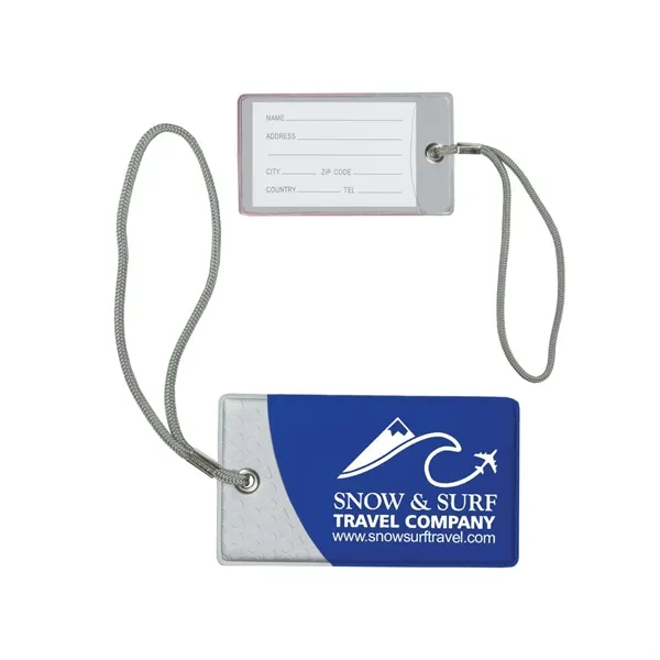 Luggage tag featuring an attached polypropylene strap, ID pocket on back... from ASI 68507 The Magnet Group / Perfect Line