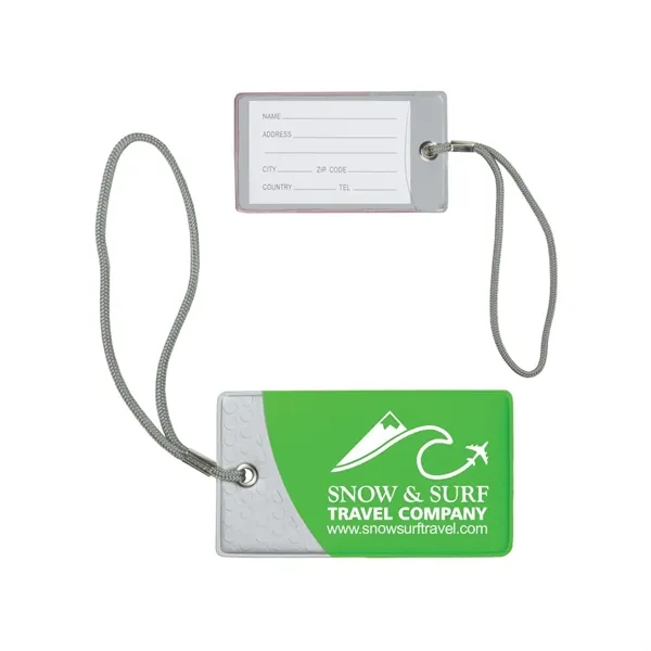 Luggage tag featuring an attached polypropylene strap, ID pocket on back... from ASI 68507 The Magnet Group / Perfect Line