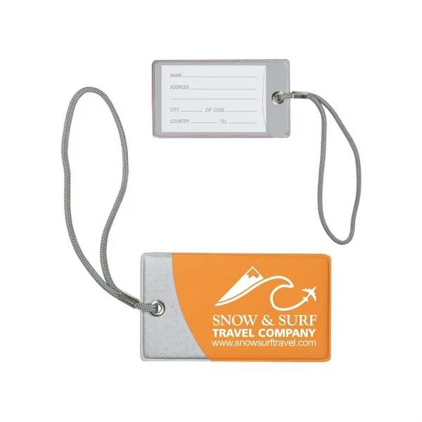 Luggage tag featuring an attached polypropylene strap, ID pocket on back... from ASI 68507 The Magnet Group / Perfect Line