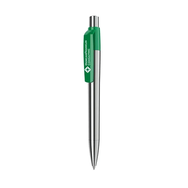Chrome finish ballpoint pen with solid color clip, glossy finish and... from ASI 68507 The Magnet Group / Castelli