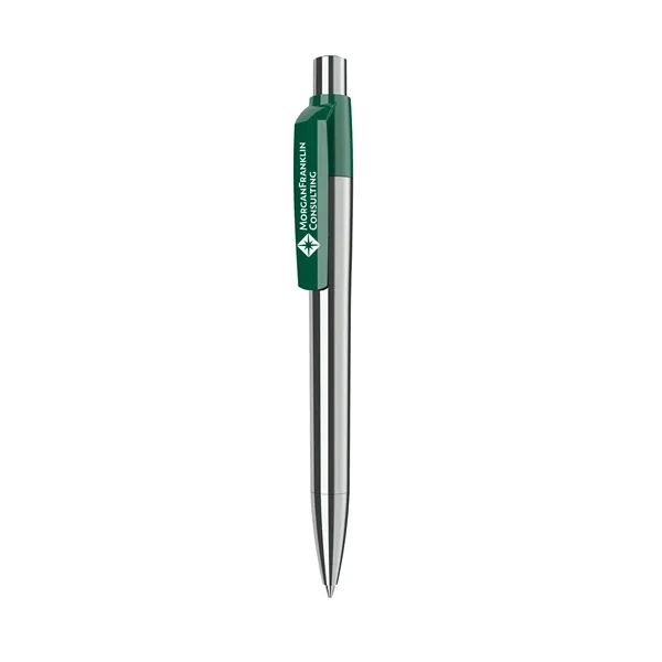 Chrome finish ballpoint pen with solid color clip, glossy finish and... from ASI 68507 The Magnet Group / Castelli