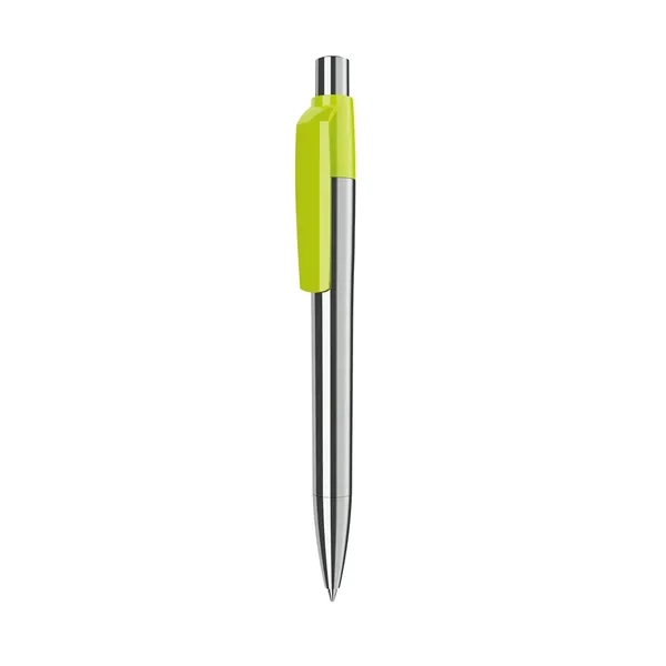 Chrome finish ballpoint pen with solid color clip, glossy finish and... from ASI 68507 The Magnet Group / Castelli