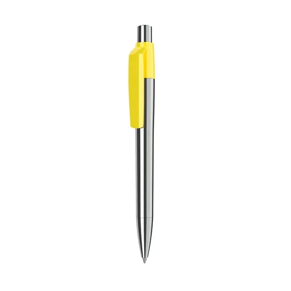 Chrome finish ballpoint pen with solid color clip, glossy finish and... from ASI 68507 The Magnet Group / Castelli