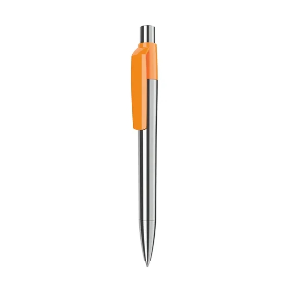 Chrome finish ballpoint pen with solid color clip, glossy finish and... from ASI 68507 The Magnet Group / Castelli