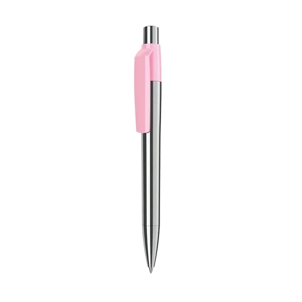 Chrome finish ballpoint pen with solid color clip, glossy finish and... from ASI 68507 The Magnet Group / Castelli
