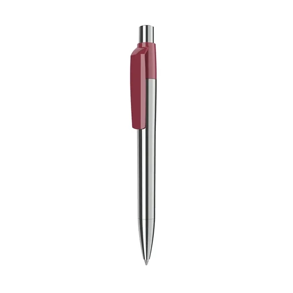 Chrome finish ballpoint pen with solid color clip, glossy finish and... from ASI 68507 The Magnet Group / Castelli