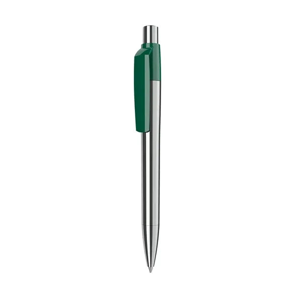 Chrome finish ballpoint pen with solid color clip, glossy finish and... from ASI 68507 The Magnet Group / Castelli