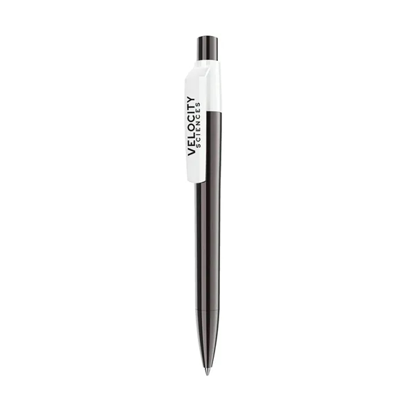 Ballpoint pen with push button, titanium finish metal barrel, black ink... from ASI 68507 The Magnet Group / Castelli