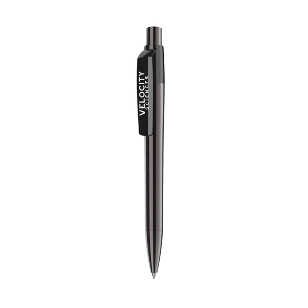 Ballpoint pen with push button, titanium finish metal barrel, black ink... from ASI 68507 The Magnet Group / Castelli