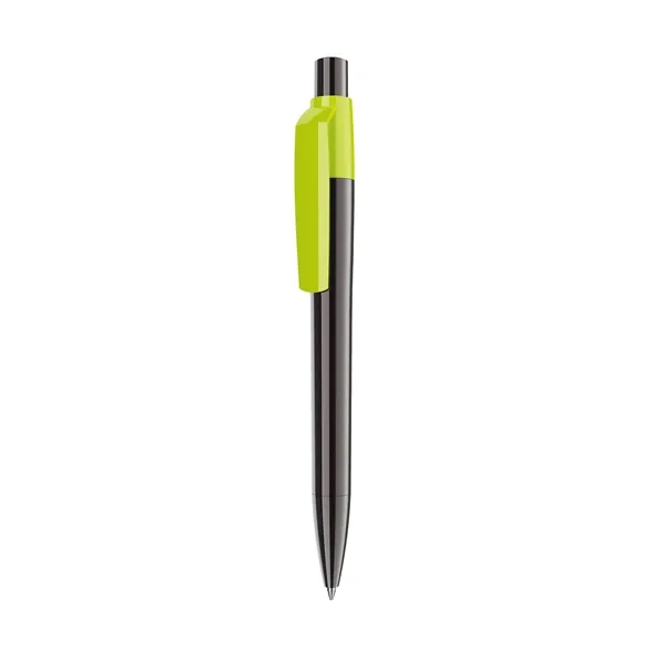 Plunger-action pen with titanium-finish metal barrel, soldi color clip, glossy finish... from ASI 68507 The Magnet Group / Castelli