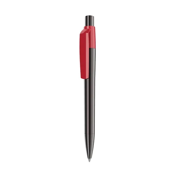 Plunger-action pen with titanium-finish metal barrel, soldi color clip, glossy finish... from ASI 68507 The Magnet Group / Castelli