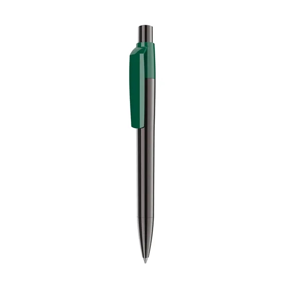 Plunger-action pen with titanium-finish metal barrel, soldi color clip, glossy finish... from ASI 68507 The Magnet Group / Castelli
